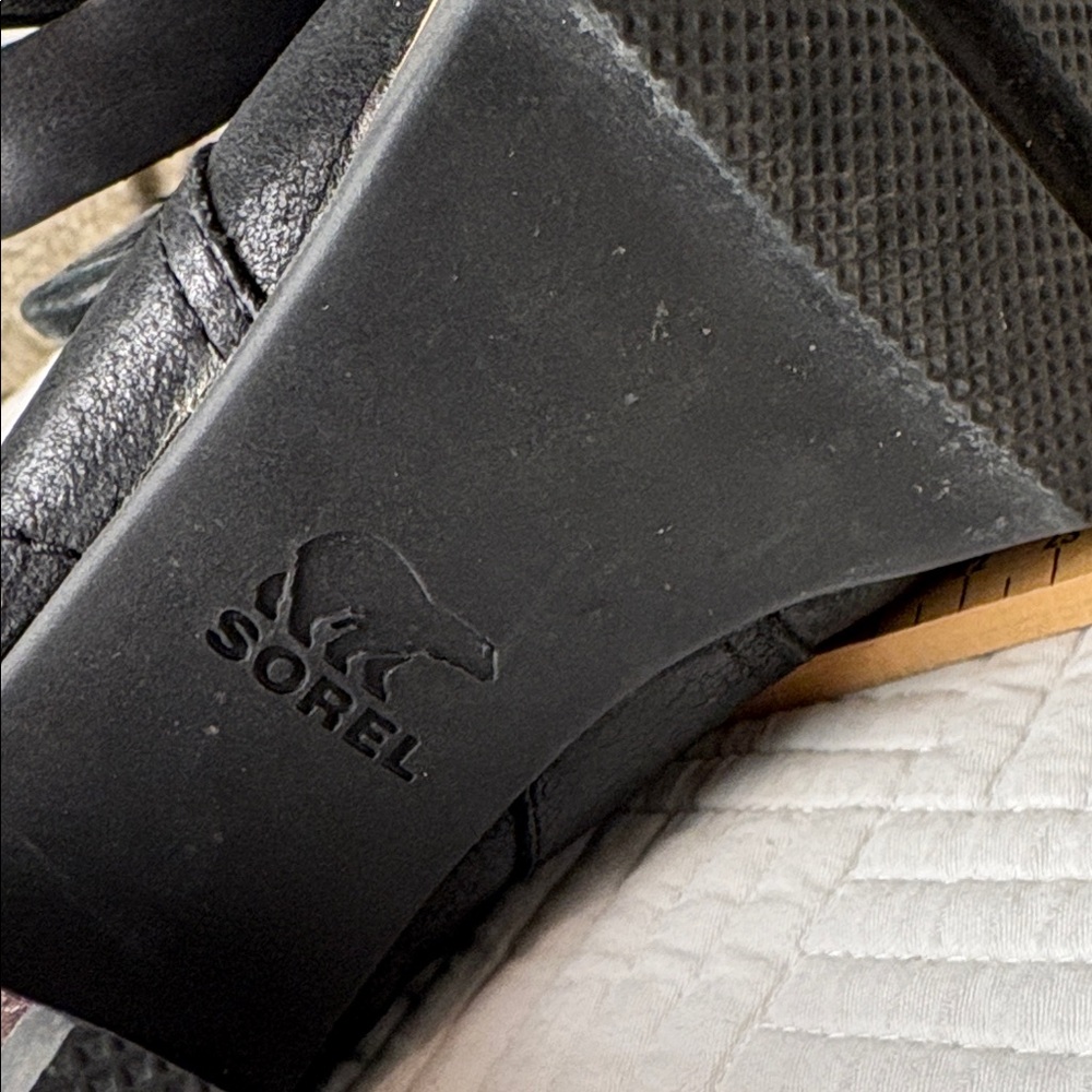 Sorel Black Heeled Cutout Boots - Picture 2 of 10